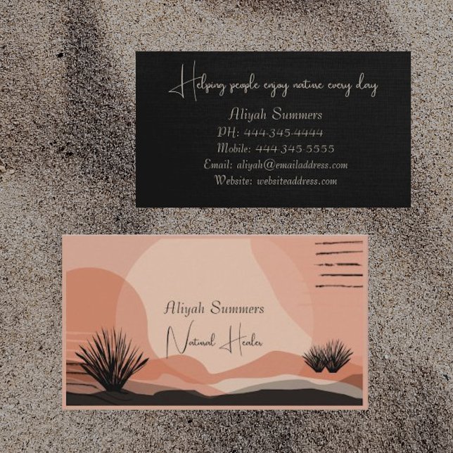 Boho Terracotta Meditative Desert Business Card (Creator Uploaded)