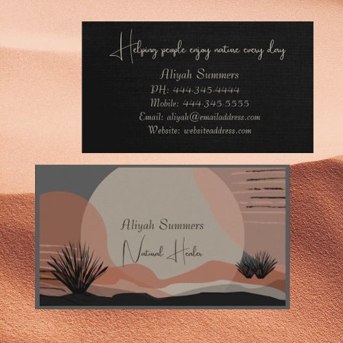 Boho Terracotta Meditative Desert Business Card