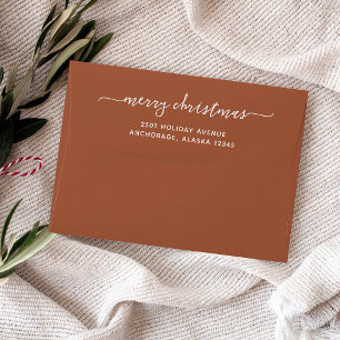 Boho Terracotta Merry Christmas Envelope