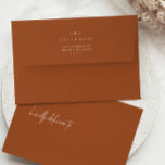Boho Terracotta Modern A7 5x7 Wedding Invitation Envelope<br><div class="desc">This wedding envelope designed to coordinate with for the «AURORA» Wedding Invitation Collection. To change names and address,  click «Personalize». View the collection link on this page to see all of the matching items in this beautiful design or see the collection here: https://bit.ly/3wX4Q4r</div>