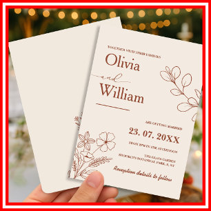 Boho Terracotta Modern Desert Wedding Invitation