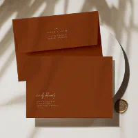 Boho Terracotta Modern A7 5x7 Wedding Invitation