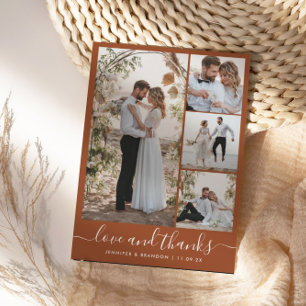 Boho Terracotta multi Photo Wedding Thank You Card
