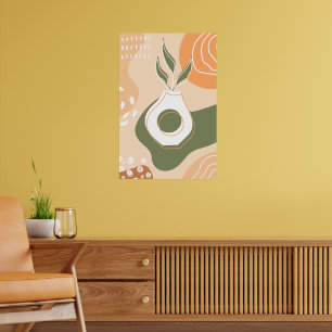 Boho Terracotta Organic Shapes Vase Posters