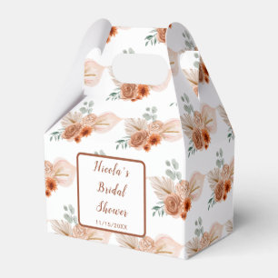 Boho Terracotta Pampas Grass Bridal Shower Favor Boxes
