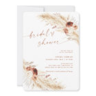 Boho Terracotta Pampas Grass Bridal Shower Invite