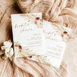 Boho Terracotta Pampas Grass Bridal Shower Invite<br><div class="desc">This lovely Bridal Shower Invitation features hand-painted watercolor florals and pampas grass to set the tone for your bohemian styled shower! Easily edit most wording to match your event! Text and arch colors are fully editable —> click the "Customize Further" button to edit!</div>