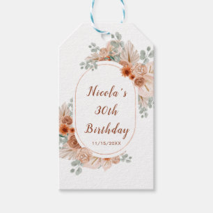 Boho Terracotta Pampas Grass Gift Tags