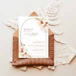 Boho Terracotta Pampas Grass Wedding Invitation<br><div class="desc">This lovely Wedding Invitation features hand-painted watercolor florals and pampas grass to set the tone for your bohemian styled wedding! Easily edit most wording to match your event! Text and arch colors are fully editable —> click the "Customize Further" button to edit!</div>
