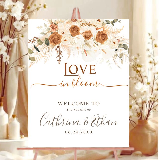Boho Terracotta Pampas & Rose Wedding Welcome Sign (Creator Uploaded)