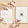 Boho Terracotta QR Code 2 in 1 Wedding Invitation