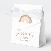 Boho Terracotta Rainbow Baby Shower Favor Box