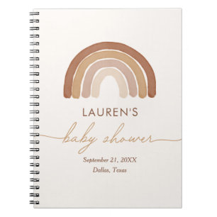 Boho Terracotta Rainbow Baby Shower Guest Book