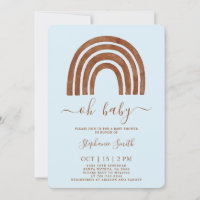 Boho Terracotta Rainbow Baby Shower Invitation