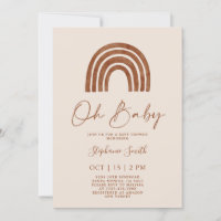 Boho terracotta rainbow Baby Shower Invitation