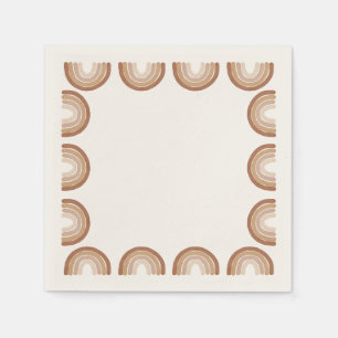 Boho Terracotta Rainbow Baby Shower Napkins