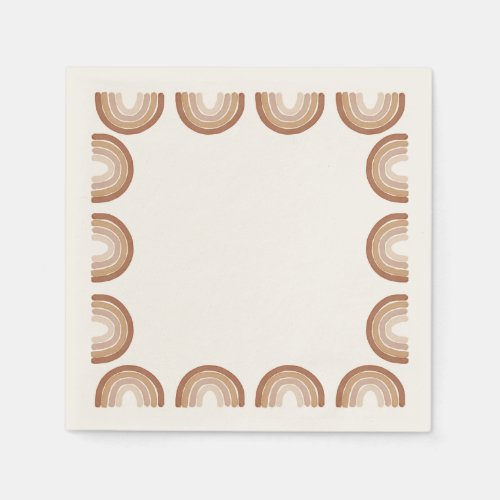 Boho Terracotta Rainbow Baby Shower Napkins