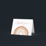 Boho Terracotta Rainbow Baby Shower Thank You Card<br><div class="desc">Thank your baby shower guests for their attendance at your baby shower with these cards,  featuring a neutral watercolor rainbow. Personalize or remove text fields on the interior of the card with the 'Customize Further' option.</div>