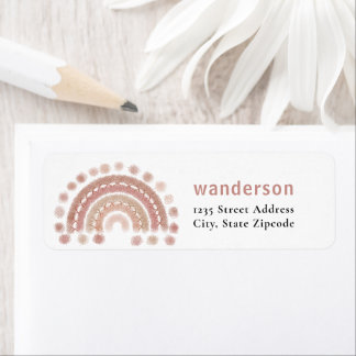 boho terracotta rainbow cozy label