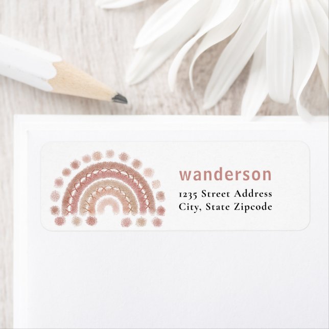 boho terracotta rainbow cozy label (Insitu)