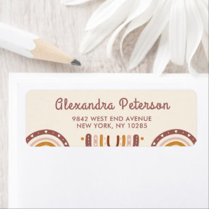 Boho Terracotta Rainbow Return Label