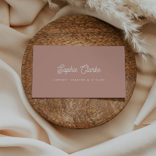 Boho Terracotta Retro Script with QR Code Business Card
