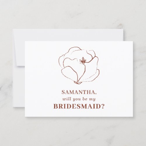 Boho Terracotta Rustic Will you be my bridesmaid Invitation