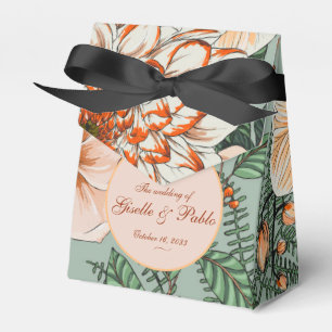 Boho Terracotta Sage Fall Floral Wedding Favor Boxes