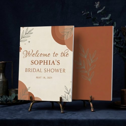 Boho Terracotta Sage Green Bridal Shower Welcome Foam Board