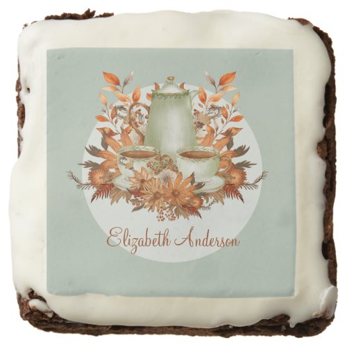 Boho Terracotta Sage Tea Party Floral ANY EVENT Brownie