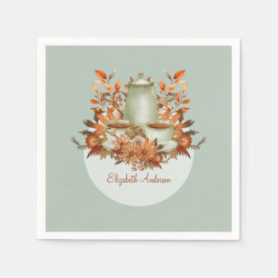 Boho Terracotta Sage Tea Party Floral ANY EVENT Napkins