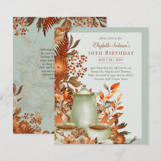 Boho Terracotta Sage Tea Party Floral Birthday