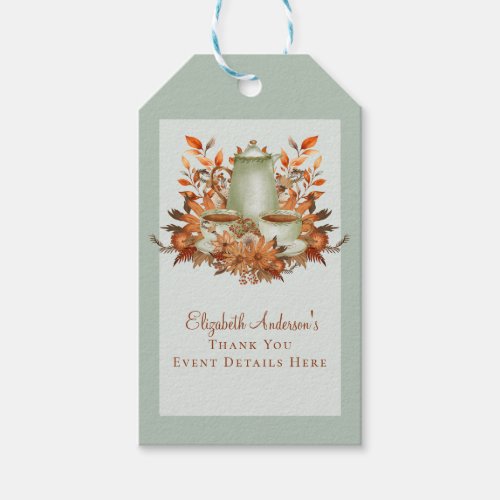 Boho Terracotta Sage Tea Party Floral Event Gifts Gift Tags