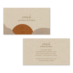 Boho Terracotta Sand Abstract Ceramic Artist Business Card