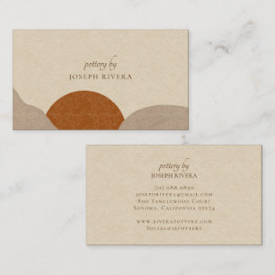 Boho Terracotta Sand Abstract Ceramic Artist Business Card