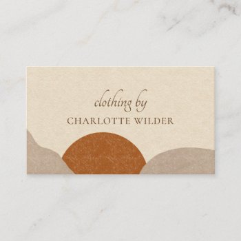 Boho Terracotta Sand Abstract Handmade Clothing Business Card by PersonOfInterest at Zazzle