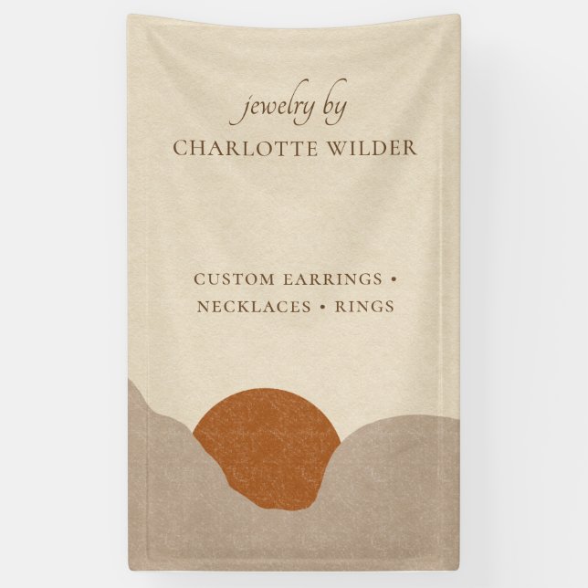 Boho Terracotta Sand Abstract Handmade Jewelry Banner (Vertical)