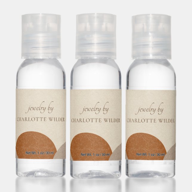 Boho Terracotta Sand Abstract Handmade Jewelry Hand Sanitizer (Set)