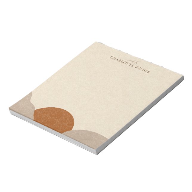 Boho Terracotta Sand Abstract Handmade Jewelry  Notepad (Rotated)