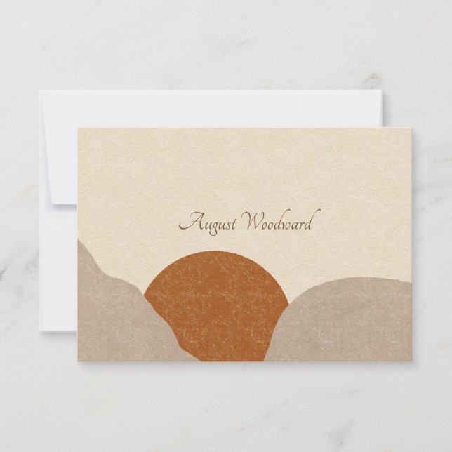 Boho Terracotta Sand Abstract Personalized Note Card (Front)