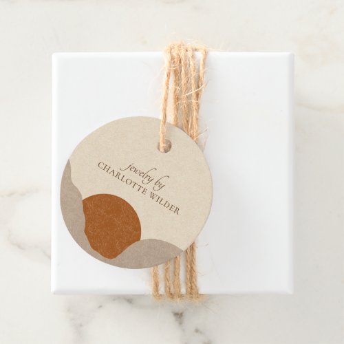 Boho Terracotta Sand Abstract Product Price  Favor Tags