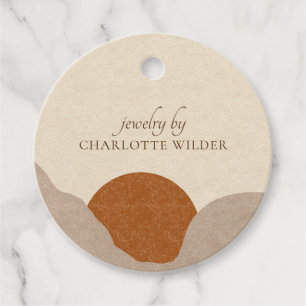 Boho Terracotta Sand Abstract Product Price Favor Tags