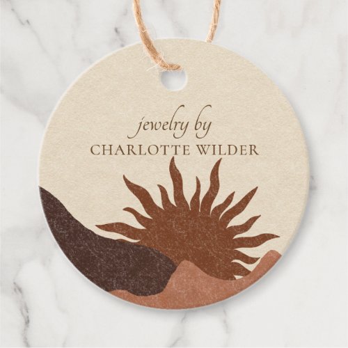Boho Terracotta Sand Abstract Product Price Favor Tags