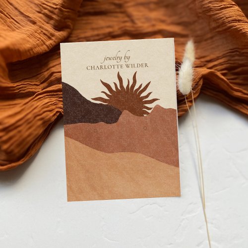 Boho Terracotta Sand Desert Sun Handmade Jewelry Business Card
