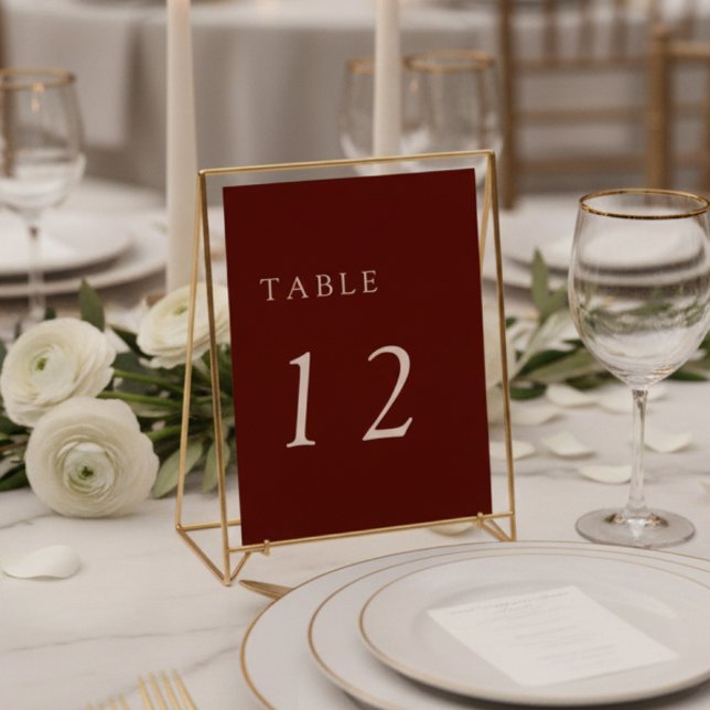 Boho Terracotta Simple Minimal Wedding Copper Table Number (Creator Uploaded)