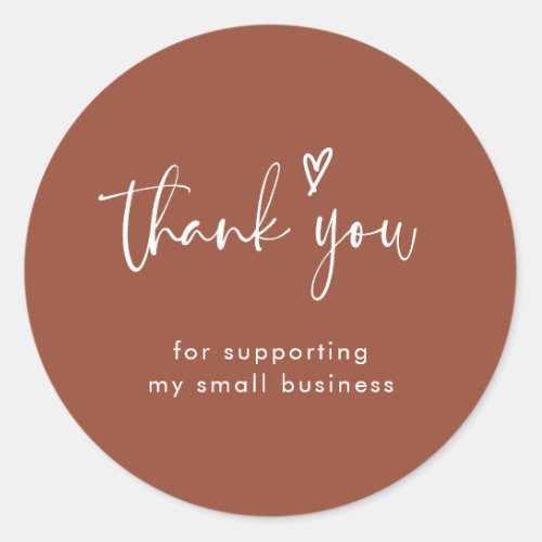 Boho Terracotta Small Business Thank You Sticker