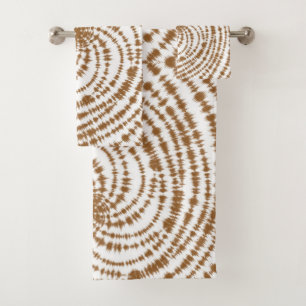 Boho Terracotta Spiral Pattern Bath Towel Set