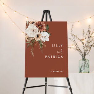 Boho Terracotta Summer Autumn Wedding Welcome Sign