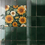 Boho Terracotta Vintage Sunflower Pattern Ceramic Tile<br><div class="desc">Upgrade your space with our Boho Terracotta Vintage Sunflower Pattern ceramic tile. Featuring a warm terracotta background adorned with charming vintage sunflower designs, this tile adds a touch of rustic elegance and bohemian flair to any room. Ideal for use in kitchens, bathrooms, or as a decorative accent, it offers both...</div>