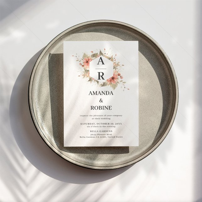 Boho Terracotta Watercolor Wedding Invitation (Creator Uploaded)